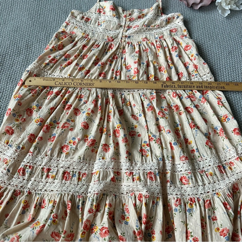The Great. Serenade Dress in Pale Pink Kerchief Rose Print - Picture 7 of 17